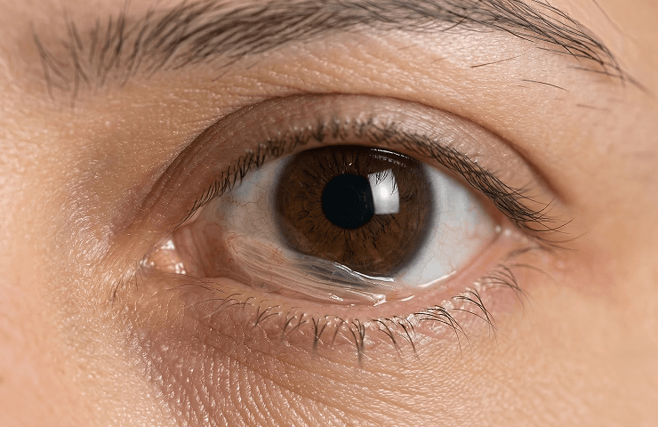 수술 전, 결막이 늘어난 모습